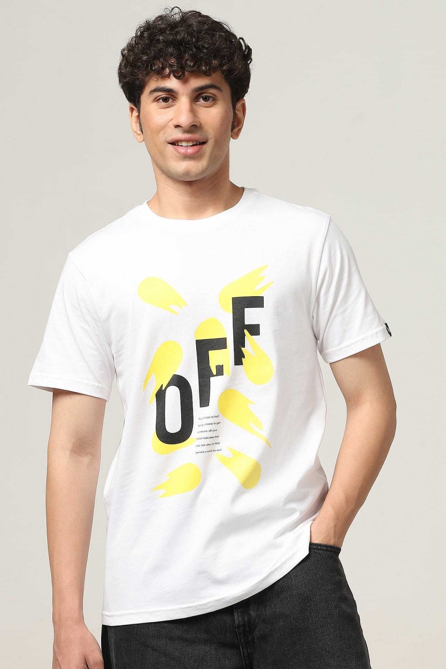 Topkleding Halfmoon | Wit Bedrukt T-Shirt