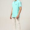 Topkleding Halfmoon | Gebreid Mintgroen Poloshirt