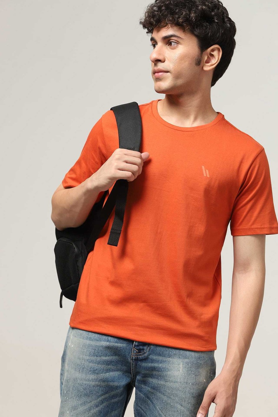 Topkleding Halfmoon | Oranje Effen T-Shirt