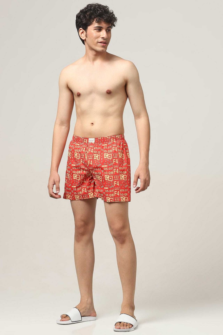 Ongewoon Halfmoon | Katoenen Boxershort "Rood-F4"