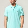 Bewonderd Halfmoon | Gebreid Mintgroen Poloshirt