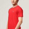 Ongewoon Halfmoon | Rood Effen T-Shirt