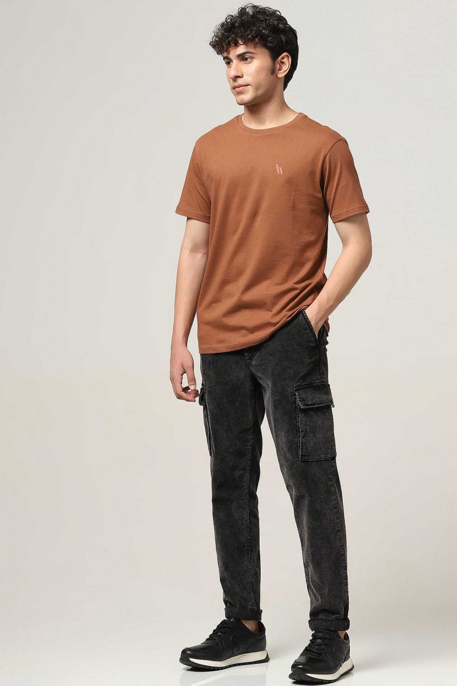 Ongewoon Halfmoon | Bruin Effen T-Shirt