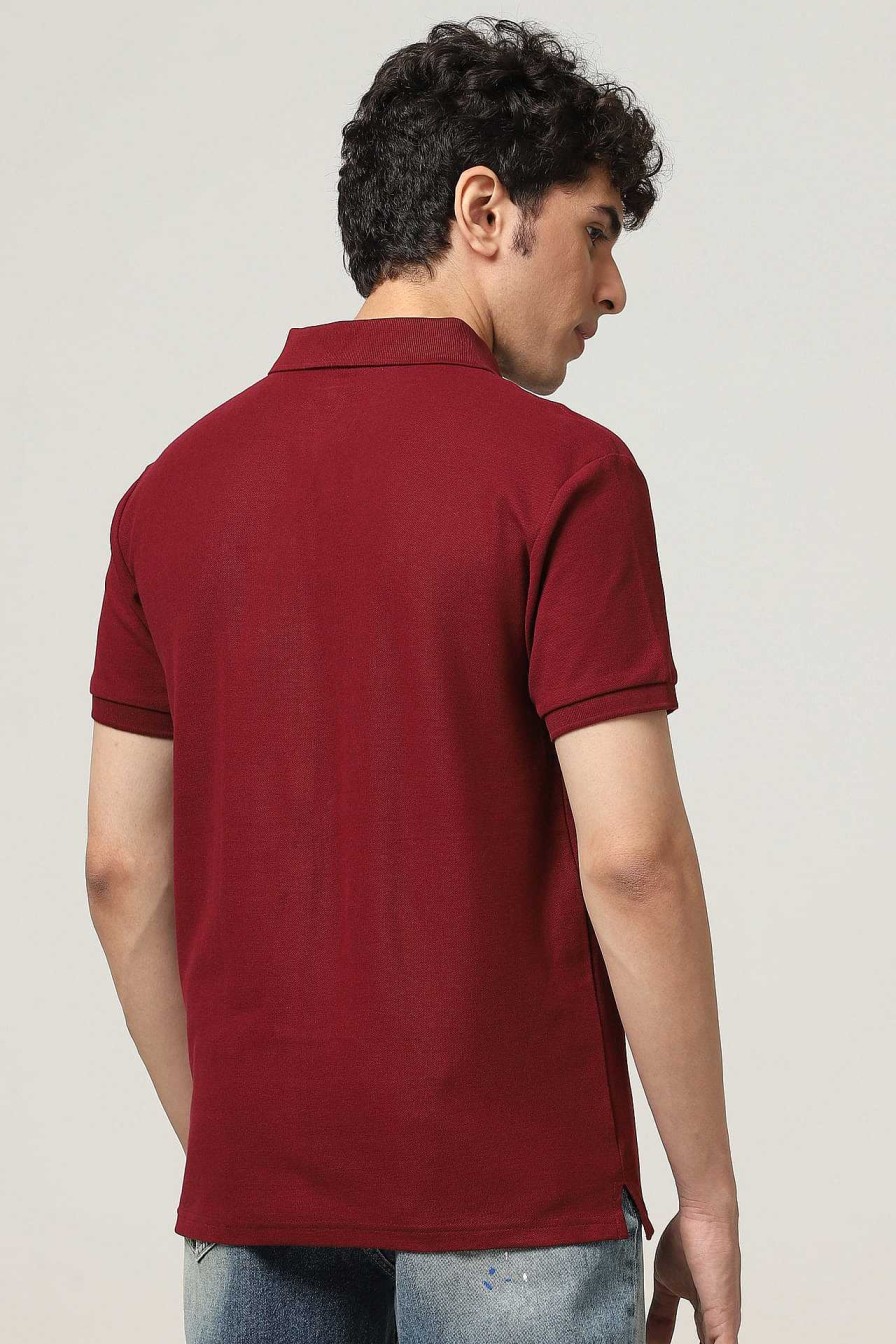 Topkleding Halfmoon | Gebreide Kastanjebruine Polo