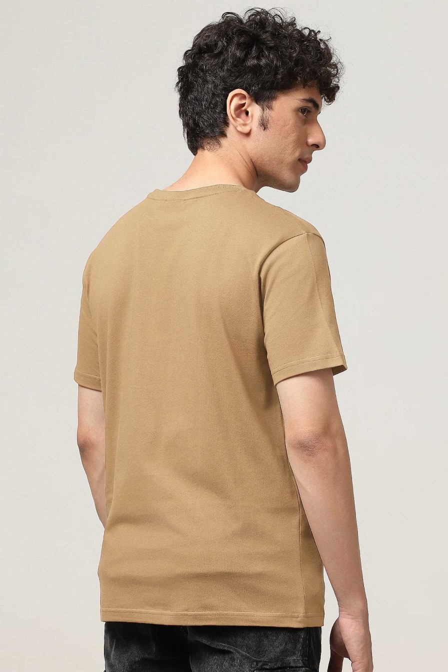 Bewonderd Halfmoon | Beige Effen T-Shirt