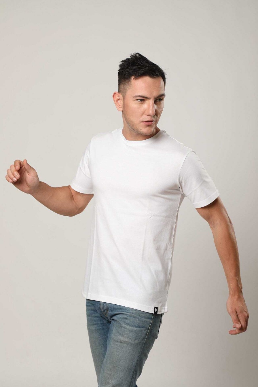 Topkleding Halfmoon | Wit Effen T-Shirt