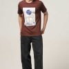 Topkleding Halfmoon | Bruin Bedrukt T-Shirt