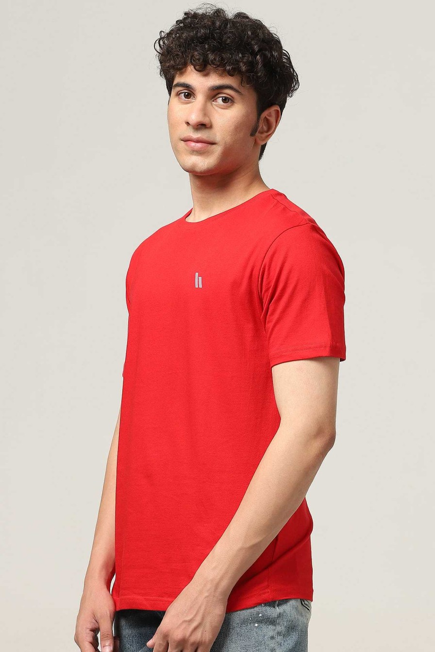 Topkleding Halfmoon | Rood Effen T-Shirt