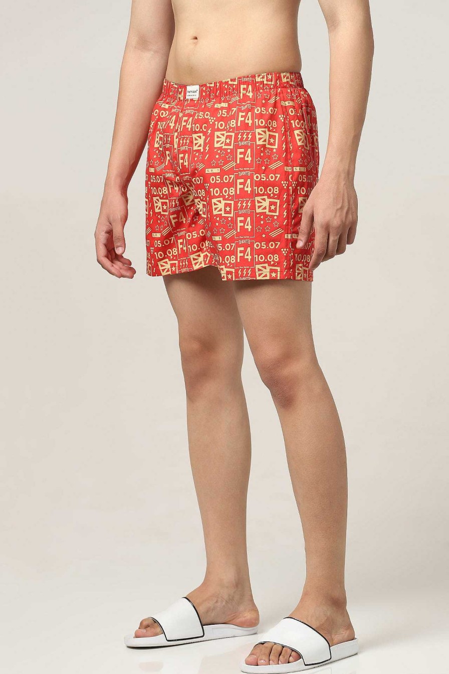 Ongewoon Halfmoon | Katoenen Boxershort "Rood-F4"