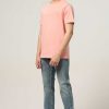 Topkleding Halfmoon | Perzikroze Effen T-Shirt