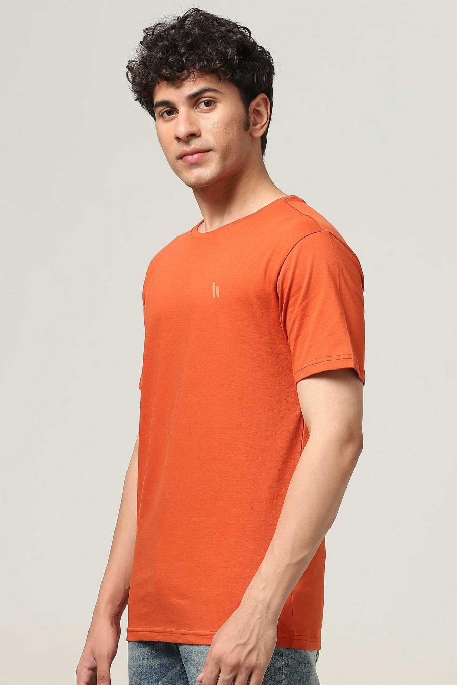 Ongewoon Halfmoon | Oranje Effen T-Shirt